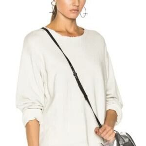 RtA Womens Crewneck Distressed Oversized Sweatshirt Size XS in Ivory Pullover